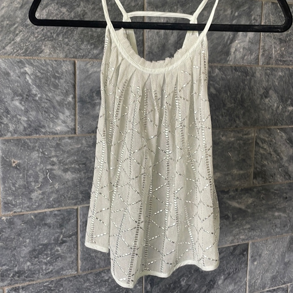 Tags on - Free people extra small tank top with metallic detail.
